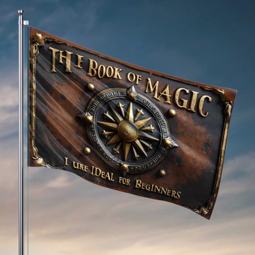 Raumzubehör für Teenager und Jungen, ein antikes Zauberbuch, das mystische Anfänge abdeckt, Flaggen für Schlafzimmer, lustige Indie-Raumdekoration (30 x 45 cm) von FZFN