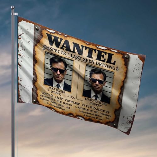 Schlafzimmerflaggen, Vintage-Poster, The Double Mystery of Jakt Blues und Eluvo, Flaggen, für Herren, Schlafzimmer-Zubehör (152 x 244 cm) von FZFN