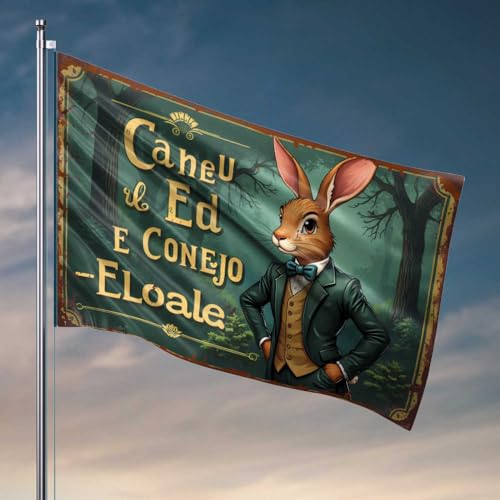 Schlafzimmerflaggen mit Hasen im Anzug: Eine Waldgeschichte von Mode und Freundschaft, Flaggen für Herren, Schlafzimmer-Zubehör (30 x 45 cm) von FZFN