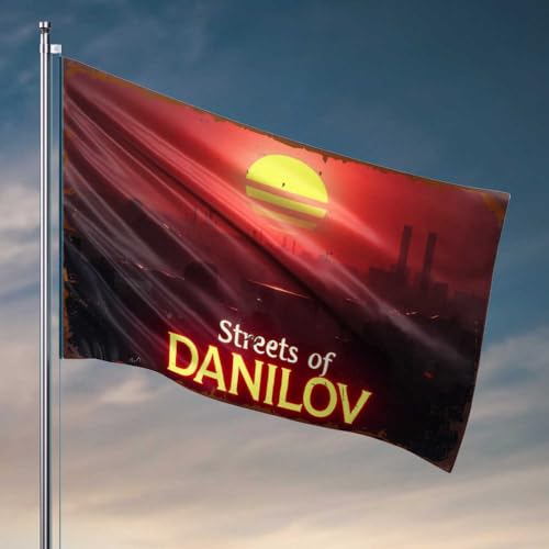 Stuff For Your Room Streets Of Danilov: A Post-Apocalyptic Sunset Flag Vintage Decor Outdoor Schilder und Dekoration (120 x 180 cm) von FZFN