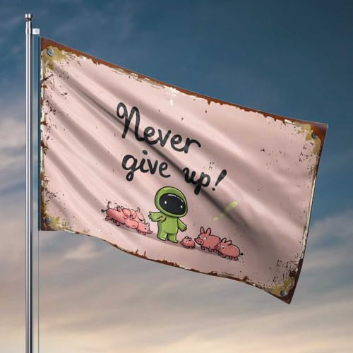 Veranda-Flagge "Never Give Up: A Journey Through Challenges", Raumflaggen für Mädchen, Raumflaggen für Teenager (30 x 45 cm) von FZFN