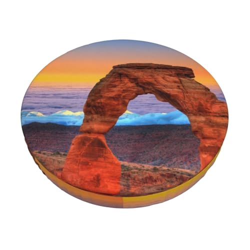 FZGGWYHL Arches National Park Print Round Bar Chair Cushion Cover Washable Chair Protective Cover von FZGGWYHL