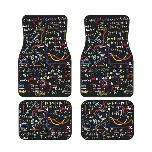 FZGGWYHL Mathe-Formel bedruckte Auto-Fußmatten, 4-teiliges Set, universelle Auto-Fußmatten von FZGGWYHL