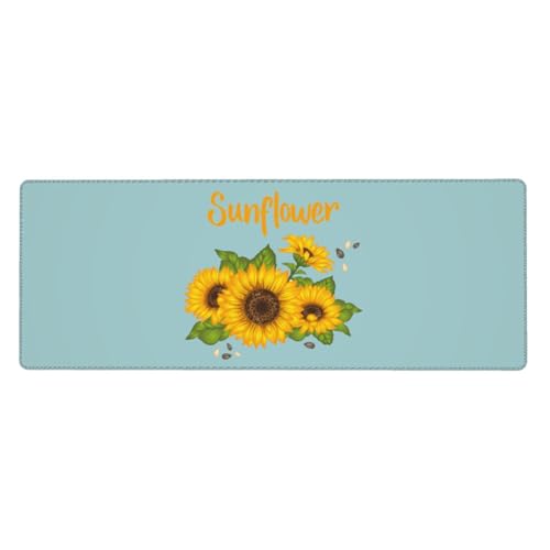 Fzggwyhl Mauspad mit Sonnenblumen-Motiv, Schreibtisch-Schutzunterlage, Tastatur-Pad von FZGGWYHL