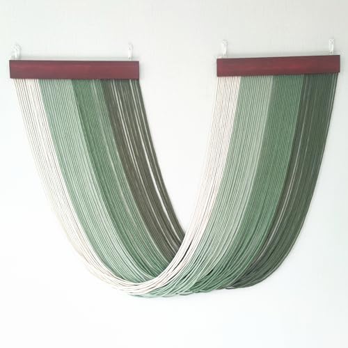 FZHLR Tie Dye Makramee Wandbehang Gross 115x90cm Dip Dye Garn Wandteppich Groß Zuhause Boho Wanddekoration Ombré Wandkunst Kopfteil Schlafzimmer Wohnzimmer Wohnung,Grün von FZHLR