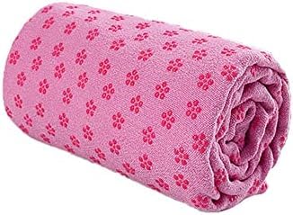 FZKun Mikrofaser Hot Yoga Handtuch, Yoga Mat 183x63cm rutschfest Fitnesstuch Weich Atmungsaktiv Antirutsch Yogatuch Gilt für Fitness Ausbildung (183x63cm,Klassische Rose) von FZKun