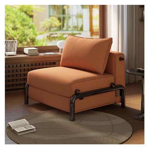 FZL02068LM Ausklappbare Couch Klappbares Schlafsofa, umwandelbares, modernes Sofa-Chai for Wohnzimmer, Schlafzimmer, Heimbüro Klappstuhl Schlafsofa(Orange) von FZL02068LM