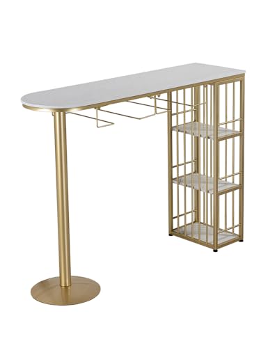 FZL02068LM Flurtisch Einfacher Marmor-Stehtisch for Zuhause, Freizeit, leicht, luxuriös, Langer Küchen-Esstisch, Trennwandschrank Schmal Konsolentisch(120 * 40 * 105cm) von FZL02068LM