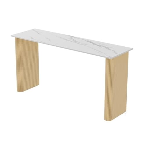 FZL02068LM Flurtisch Home Rock Slab Bartisch mit Metallbeinen Kommerzieller Balkon Rechteckiger High Top Küchen-Esstisch Schmal Konsolentisch(Gold) von FZL02068LM