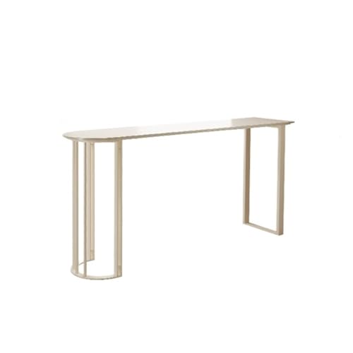 FZL02068LM Flurtisch Leichter Luxus-Stehtisch aus Steinplatte mit Rahmen aus Kohlenstoffstahl. Mehrzweck-Küchen-Esstisch for Restaurants, Hotels und Wohnzimmer Schmal Konsolentisch(140 * 50 * 105cm) von FZL02068LM