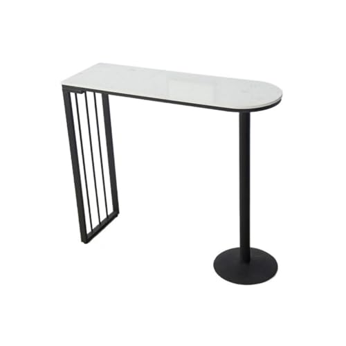 FZL02068LM Flurtisch Marmor-Stehtisch mit Metallrahmen, for Zuhause, leicht, luxuriös, hoher Fuß, Küchen-Esstisch Schmal Konsolentisch(Schwarz,100 * 40 * 105cm) von FZL02068LM