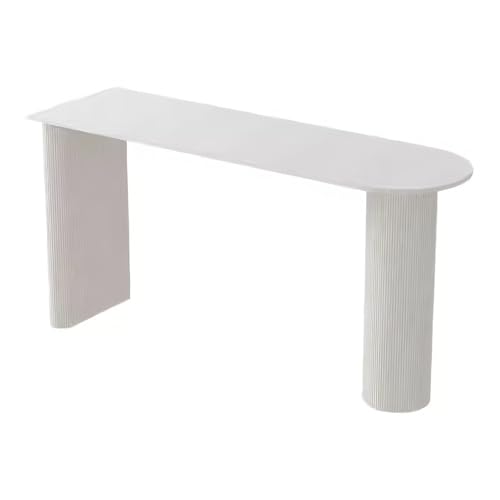 FZL02068LM Flurtisch Weißer Heller Luxus-Stehtisch aus Steinplatten, for die Freizeit, Wand-Esstische for Wohnzimmer, Küche, Esszimmer Schmal Konsolentisch(200 * 50 * 105cm) von FZL02068LM