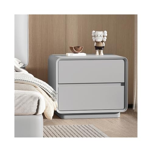 FZL02068LM Nachttisch Doppelter Nachttisch for Zuhause, Wohnzimmer, Schlafzimmer, Arbeitszimmer, Kleiner Lagerschrank, Holz, Grau Nachttische(XL) von FZL02068LM