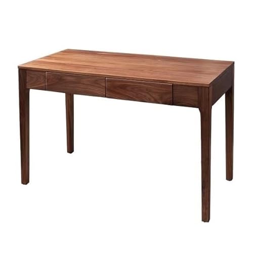 FZL02068LM PC-Tisch Schwarzer Walnuss-Schreibtisch mit Stauraum, moderner minimalistischer PC-Tisch, Schreibtisch-Arbeitsplatz 2 Schubladen for das Home Office Schreibtisch(L) von FZL02068LM