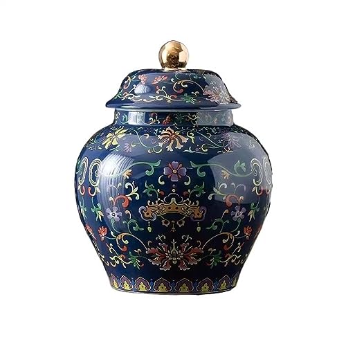 FZL02068LM Teedosen für Losen Tee Luxuriöse klassische Emaille-Teekanne aus Keramik, groß, schwarzer Tee, grüner, Versiegelungsglas, Haushalts-Vorratsglas Teedose Luftdicht(Blue) von FZL02068LM