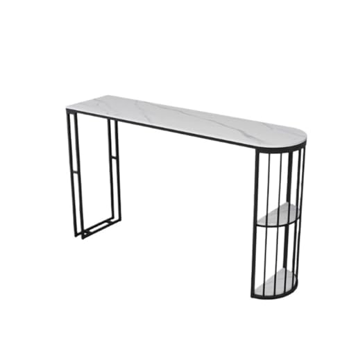 Flurtisch Leichter Luxus-Stehtisch aus Stein, einfache hohe Küchen-Esstischtische mit stabilen Metallbeinen Schmal Konsolentisch(Groß) von FZL02068LM