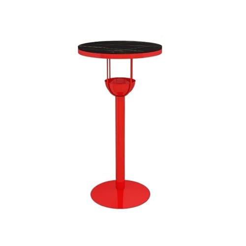 Flurtisch Red Rock Slab Eisen Bartisch Home Balkon Freizeit Runder High Top Pub Tisch for Milchteeladen, Café Schmal Konsolentisch(Groß) von FZL02068LM