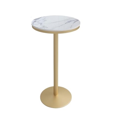 Flurtisch Runder Bartisch aus Marmor, Cocktailtisch mit Stabiler Basis for Wohnmobil-Terrassen, Catering-Partys, gewerbliche Veranstaltungen Schmal Konsolentisch(Groß) von FZL02068LM