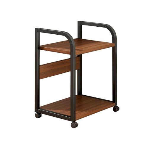 PC Stand CPU-Tower-Ständer, mehrschichtiges Lagerregal for den Haushalt, 2-stufiger CPU-Rollständer, mobiler Desktop-Druckerwagen mit 4 Lenkrollen PC Ständer von FZL02068LM