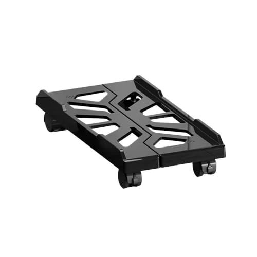 PC Stand Schwarz-weißer mobiler CPU-Ständer, Verstellbarer CPU-Tower-Ständer mit 4 Schwenkrädern, Untertisch-Ständer, belüfteter CPU-Host-Ständer PC Ständer(Schwarz) von FZL02068LM
