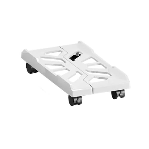 PC Stand Schwarz-weißer mobiler CPU-Ständer, Verstellbarer CPU-Tower-Ständer mit 4 Schwenkrädern, Untertisch-Ständer, belüfteter CPU-Host-Ständer PC Ständer(Weiß) von FZL02068LM