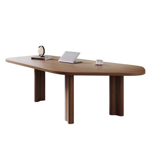 PC-Tisch Moderner minimalistischer Heimbüroschreibtisch, unregelmäßiger Massivholz Schreibtisch, kreative Workstation mit 3 Tischbeinen Büroschreibtisch(M) von FZL02068LM