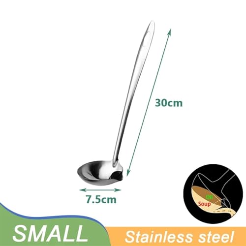 Schöpflöffel Edelstahl Filter Öl Löffel Öl Suppe Separator Haushalt Küche Kochen Filter Öl ablassen Suppe Öl Löffel Fett Separator for Fett lang(Klein) von FZL02068LM