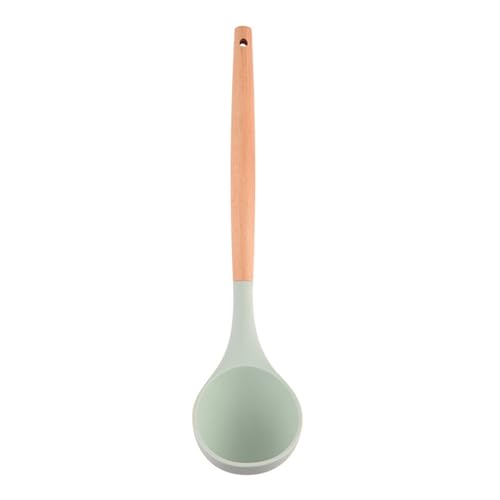 Schöpflöffel Küchenkellen mit Holzgriff – 4 Farben, Suppenkelle, Löffel, hitzebeständige Schöpflöffel, Koch- und Servierlöffel for Suppe, Sauce, Chili, Soße, Salat lang(Light Green) von FZL02068LM