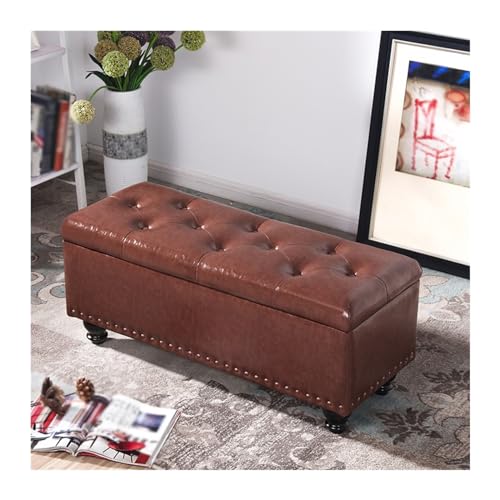 Schuhaufbewahrungsbank Multifunktionaler langer Schuhwechselhocker Türöffnung Haushalt Bankhocker Rechteck Volltonfarbe Eingangstürgriff Eingangstür Schuhwechselhocker Halbank(Braun,80cm) von FZL02068LM