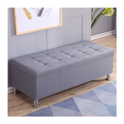 Schuhaufbewahrungsbank Rechteckiger Sofahocker Schuhputzhocker Nachttisch Multifunktionaler Stauraum Hocker Ankleidezimmer Kinderhocker Halbank(Gris,100 * 40 * 40cm) von FZL02068LM