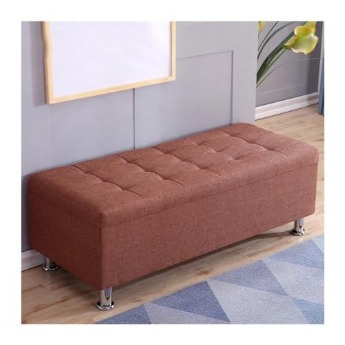 Schuhaufbewahrungsbank Rechteckiger Sofahocker Schuhputzhocker Nachttisch Multifunktionaler Stauraum Hocker Ankleidezimmer Kinderhocker Halbank(Light brown,90 * 40 * 40cm) von FZL02068LM