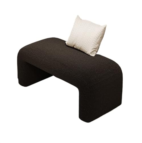 Schuhaufbewahrungsbank Schuhhine Hocker Home Türöffnung Eingang Tragen Schuhe Hocker Schlafzimmer Schlafsofa Hocker Standby-Raum Hocker Soft Paket Bank Flurbank(Schwarz,80cm) von FZL02068LM