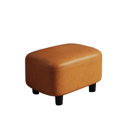 Schuhschrank mit Sitzbank Schuhputzhocker, Tür, Haushalt, Eingangstür, Schuhe tragen, kleiner Hocker, einfaches Sofa, Kissenfüße, Wohnzimmer, Leder, kurze Hocker Schuhregal mit Sitzbank(Orange) von FZL02068LM
