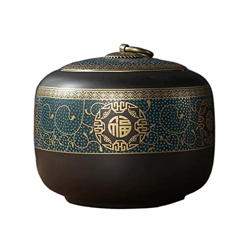 Teedose Chinesischen Retro Stil Dekor Porzellan Teedose Vintage Keramik Lose Tee Container Zucker Süßigkeiten Ingwer Topf Kaffeebohnen Dosen für Heimdekoration, Braun Teekanne(Green,Groß Teedose Chinesischen Retro Stil Dekor Porzellan Teedose Vintage Keramik Lose Tee Container Zucker Süßigkeiten Ingwer Topf Kaffeebohnen Dosen für Heimdekoration, Braun Teekanne(Green,Groß von FZL02068LM
