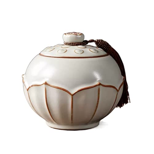 Teekanne Retro Lotus Dekorative Porzellan Teekanne Chinesische Keramik mit Deckel Lose Tee Zucker Ingwer Kaffeebohnen Topf Teekanne(Weiß,Groß Teekanne Retro Lotus Dekorative Porzellan Teekanne Chinesische Keramik mit Deckel Lose Tee Zucker Ingwer Kaffeebohnen Topf Teekanne(Weiß,Groß von FZL02068LM