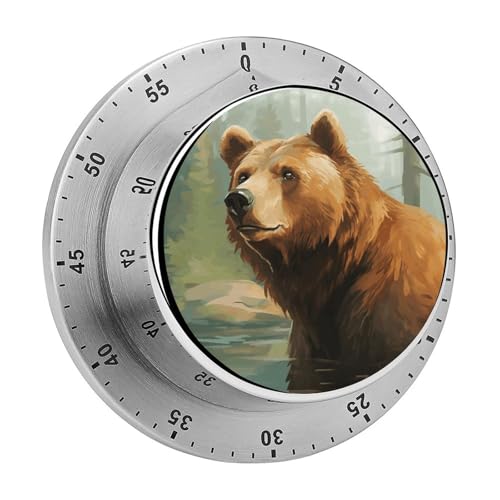 Brown Bear Mechanischer Küchentimer mit Wasser und Bäumen, manueller 60-Minuten-Aufzieh-Timer, lauter Timer für Schwerhörigkeit, keine Batterien erforderlich, Countdown-Timer zum Kochen, Klassenzimmer Brown Bear Mechanischer Küchentimer mit Wasser und Bäumen, manueller 60-Minuten-Aufzieh-Timer, lauter Timer für Schwerhörigkeit, keine Batterien erforderlich, Countdown-Timer zum Kochen, Klassenzimmer von FZMVSQH