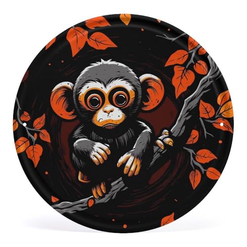 FZMVSQH Wandbild, Affe auf rotem Ast, bedruckt, rund, Eisen, hängendes Bild, Wandkunst, Dekoration für Schlafzimmer, Wohnzimmer, Badezimmer, Dekoration, Eisenmalerei, 30 x 29 cm FZMVSQH Wandbild, Affe auf rotem Ast, bedruckt, rund, Eisen, hängendes Bild, Wandkunst, Dekoration für Schlafzimmer, Wohnzimmer, Badezimmer, Dekoration, Eisenmalerei, 30 x 29 cm von FZMVSQH