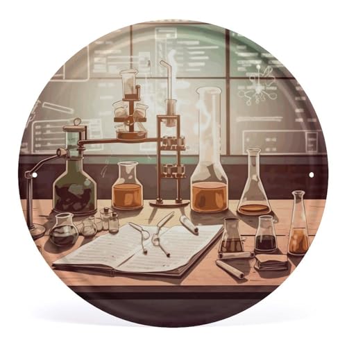 FZMVSQH Wandbild, Chemielabor, bedruckt, rund, Eisen, zum Aufhängen, Wandkunst, Dekoration, Zuhause für Schlafzimmer, Wohnzimmer, Badezimmer, Dekoration, Eisenmalerei, 30 x 29 cm FZMVSQH Wandbild, Chemielabor, bedruckt, rund, Eisen, zum Aufhängen, Wandkunst, Dekoration, Zuhause für Schlafzimmer, Wohnzimmer, Badezimmer, Dekoration, Eisenmalerei, 30 x 29 cm von FZMVSQH