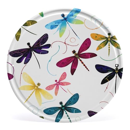 FZMVSQH Wandbild, bunte Libelle, bedruckt, kreisförmig, Eisen, zum Aufhängen, Wandkunst, Dekoration für Schlafzimmer, Wohnzimmer, Badezimmer, Dekoration, Eisenmalerei, 30 x 29 cm FZMVSQH Wandbild, bunte Libelle, bedruckt, kreisförmig, Eisen, zum Aufhängen, Wandkunst, Dekoration für Schlafzimmer, Wohnzimmer, Badezimmer, Dekoration, Eisenmalerei, 30 x 29 cm von FZMVSQH