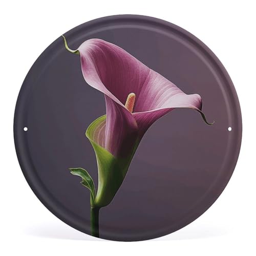 FZMVSQH Wandbild, violette Calla-Lilie, bedruckt, rund, Eisen, zum Aufhängen, Wandkunst, Dekoration für Schlafzimmer, Wohnzimmer, Badezimmer, Dekoration, Eisenmalerei, 30 x 29 cm FZMVSQH Wandbild, violette Calla-Lilie, bedruckt, rund, Eisen, zum Aufhängen, Wandkunst, Dekoration für Schlafzimmer, Wohnzimmer, Badezimmer, Dekoration, Eisenmalerei, 30 x 29 cm von FZMVSQH