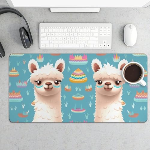 Großes Mauspad, Alpaka-Muster, Schreibtischunterlage, Schutz, wasserdichte Schreibtischunterlage für Tastatur und Maus, rutschfeste Gummiunterseite, Schreibtischmatte, Gaming-Mauspad, für Büro von FZMVSQH