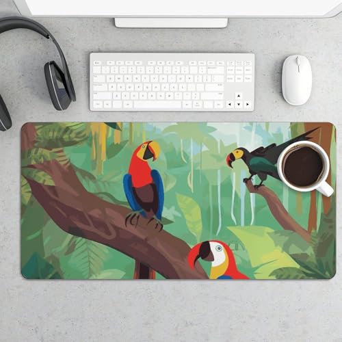 Großes Mauspad, Ara-Schreibtischunterlage, wasserdicht, Schreibtischunterlage für Tastatur und Maus, rutschfeste Gummiunterseite, Schreibtischmatte, Gaming-Mauspad, für Büro, Zuhause, 30 x 60 cm von FZMVSQH