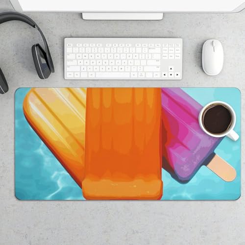 Großes Mauspad, Eis-Eis am Stiel, Schreibtischunterlage, wasserdicht, Schreibtischunterlage für Tastatur und Maus, rutschfeste Gummiunterseite, Schreibtischmatte, Gaming-Mauspad, für Büro, Zuhause, 30 von FZMVSQH