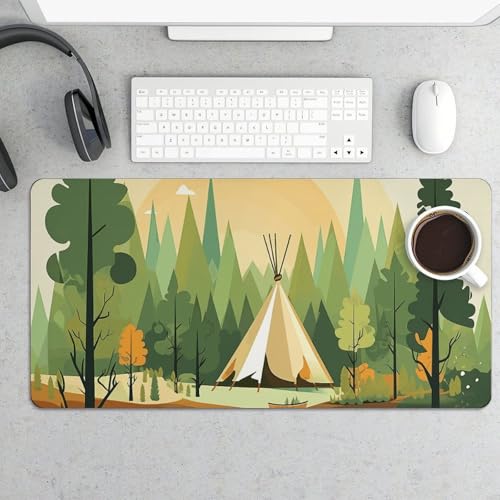 Großes Mauspad, Tipi-Schreibtischunterlage, wasserdicht, Schreibtischunterlage für Tastatur und Maus, rutschfeste Gummiunterseite, Schreibtischmatte, Gaming-Mauspad, für Büro, Zuhause, 30 x 60 cm von FZMVSQH