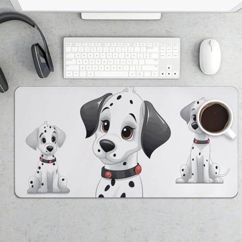 Großes Mauspad, niedlicher Dalmatiner-Schreibtischunterlage, wasserdicht, Schreibtischunterlage für Tastatur und Maus, rutschfeste Gummiunterseite, Schreibtischmatte, Gaming-Mauspad, für Büro, Zuhause von FZMVSQH