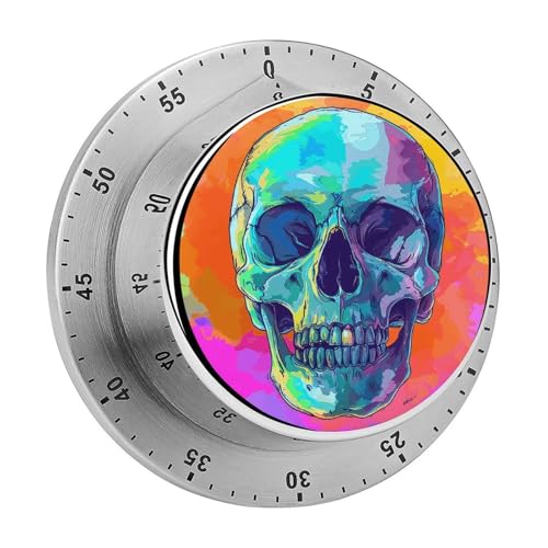 Mechanischer Küchentimer im Cartoon-Stil, Totenkopf-Design, manuelle 60-Minuten-Aufzieh-Timer, lauter Timer für Schwerhörigkeit, keine Batterien erforderlich, Countdown-Timer zum Kochen, Klassenzimmer von FZMVSQH