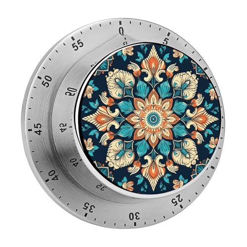 Mechanischer Küchentimer im Vintage-Mandala-Blumen-Design, manuelle 60-Minuten-Aufzieh-Timer, lauter Timer für Schwerhörigkeit, keine Batterien erforderlich, Countdown-Timer zum Kochen, Klassenzimmer Mechanischer Küchentimer im Vintage-Mandala-Blumen-Design, manuelle 60-Minuten-Aufzieh-Timer, lauter Timer für Schwerhörigkeit, keine Batterien erforderlich, Countdown-Timer zum Kochen, Klassenzimmer von FZMVSQH