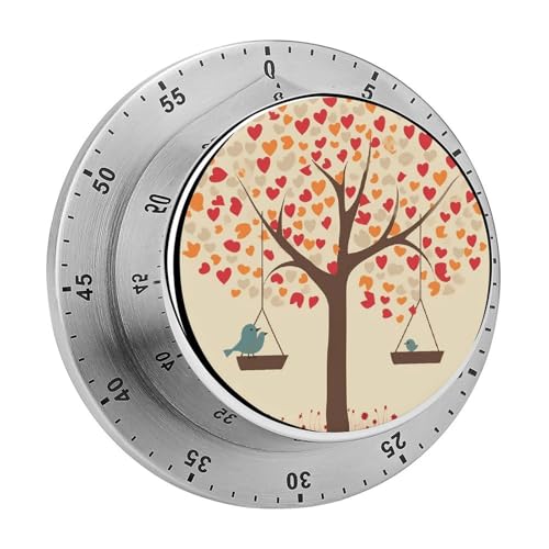 Mechanischer Küchentimer mit Baum mit Vögeln auf Schaukel, manuelle 60-Minuten-Aufzieh-Timer, lauter Timer für Schwerhörigkeit, keine Batterien erforderlich, Countdown-Timer zum Kochen, Klassenzimmer Mechanischer Küchentimer mit Baum mit Vögeln auf Schaukel, manuelle 60-Minuten-Aufzieh-Timer, lauter Timer für Schwerhörigkeit, keine Batterien erforderlich, Countdown-Timer zum Kochen, Klassenzimmer von FZMVSQH