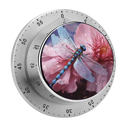 Mechanischer Küchentimer mit Blume und blauer Libelle, manueller 60-Minuten-Aufzieh-Timer, lauter Timer für Schwerhörigkeit, keine Batterien erforderlich, Countdown-Timer zum Kochen, Klassenzimmer Mechanischer Küchentimer mit Blume und blauer Libelle, manueller 60-Minuten-Aufzieh-Timer, lauter Timer für Schwerhörigkeit, keine Batterien erforderlich, Countdown-Timer zum Kochen, Klassenzimmer von FZMVSQH