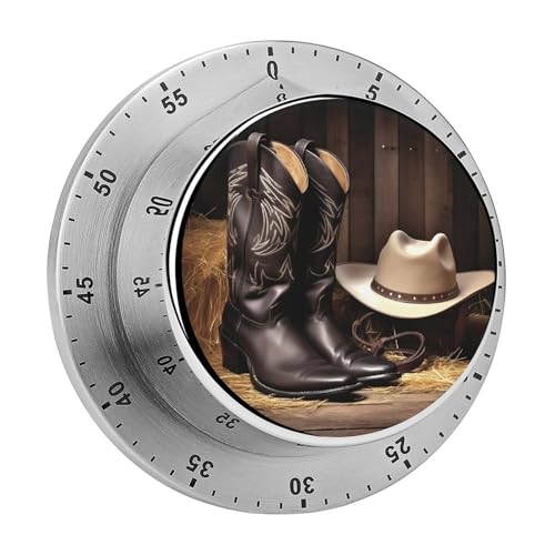 Mechanischer Küchentimer mit Cowboyhut, Westernstiefel, manueller 60-Minuten-Aufzieh-Timer, lauter Timer für Schwerhörigkeit, keine Batterien erforderlich, Countdown-Timer zum Kochen, Klassenzimmer Mechanischer Küchentimer mit Cowboyhut, Westernstiefel, manueller 60-Minuten-Aufzieh-Timer, lauter Timer für Schwerhörigkeit, keine Batterien erforderlich, Countdown-Timer zum Kochen, Klassenzimmer von FZMVSQH